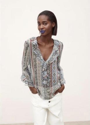 Zara блуза в принт1 фото