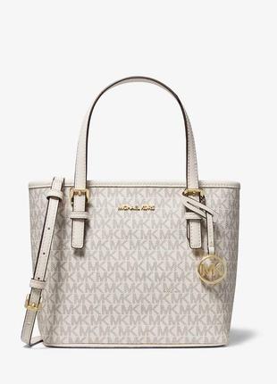 Сумочка michael kors jet set travel extra-small logo top-zip tote bag