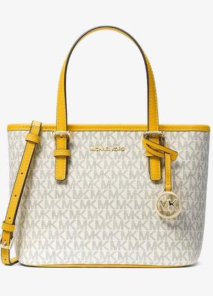 Сумочка michael kors jet set travel extra-small logo top-zip tote bag