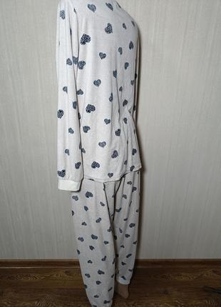 Мягкая велюровая пижама домашняя костюм primark. теплая пижама в сердечках. велюровая пижама. флисовая пижама4 фото