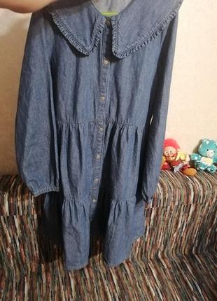 Джинсовый сарафан, джинсовое платье на девочку 12-14 лет, р. 158-164 см.2 фото