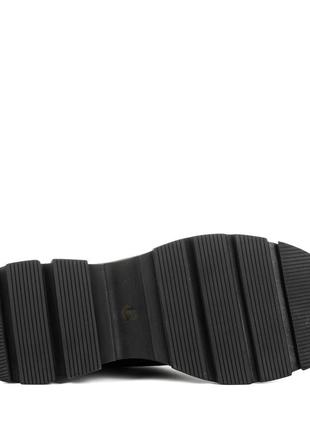 Ботинки женские кожаные зимние черные на толстой,тракторной подошве,на платформе и каблуке 1681ц7 фото