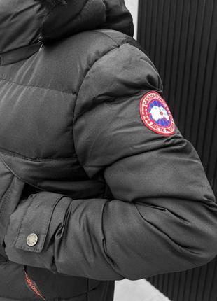 Топова чоловіча зимова куртка пуховик  в стилі canada goose якісний подовжений з нагрудними кишенями10 фото