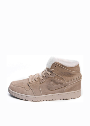 Мужские зимние кроссовки nike air jordan suede beige - скидка.