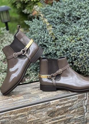 Menghi итальялия оригинальные стильные резиновые ботинки сапожки 39р.3 фото
