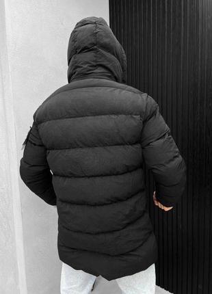 Зимняя мужская удлиненная куртка в стиле стон айленд теплый пуховик stone island4 фото