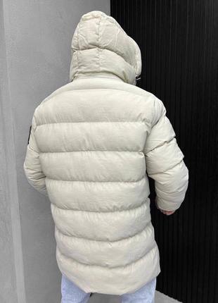 Зимова чоловіча подовжена куртка стон айленд теплий пуховик stone island2 фото
