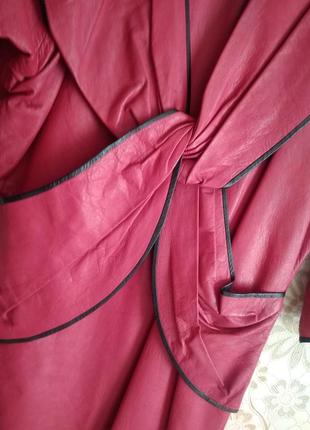Шикарное розовое длинное эксклюзивное платье натуральной кожи в стиле леди гага2 фото