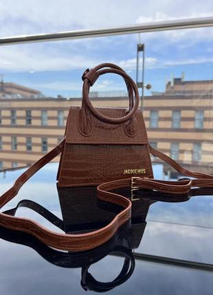 Сумка в стилі jacquemus croco brown