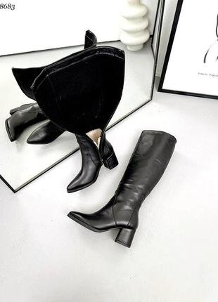 Сапоги кожа на каблуке