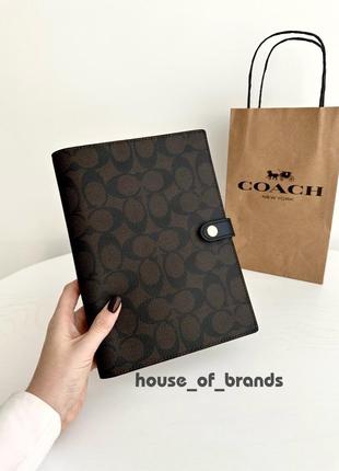 Coach notebook in signature canvas блокнот ежедневник коуч коач оригинал на подарок жене подарок девушке1 фото