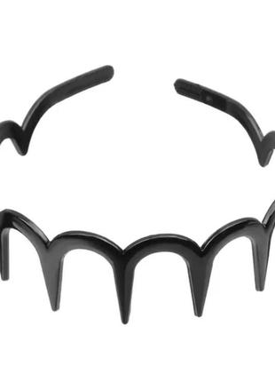 Обруч для волосся fashion (3,5 см) с зубцами черные1 фото
