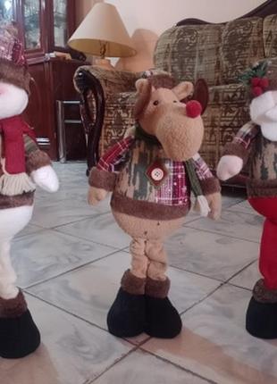 Новогодние игрушки, новогодние украшения, фигурки, дед мороз, снеговик, олень. набор...