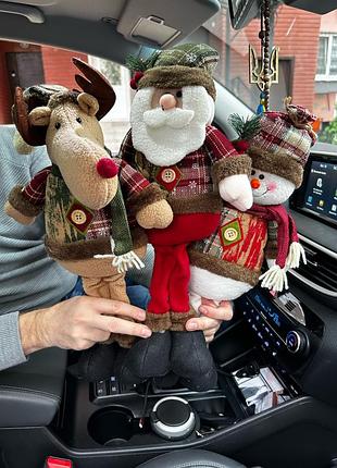 Новогодние игрушки, новогодние украшения, фигурки, дед мороз, снеговик, олень. набор...