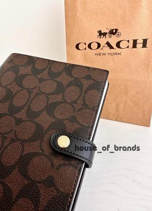 Coach notebook in signature canvas блокнот ежедневник коуч коач оригинал на подарок жене подарок девушке10 фото