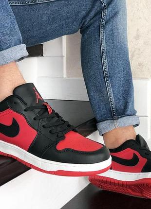 Р.44 кросівки nike air jordan 1 low червоно/чорні ks 9156