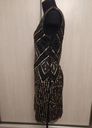 Платье в стиле гетсби 20-х годов. пайетки и  бисер5 фото
