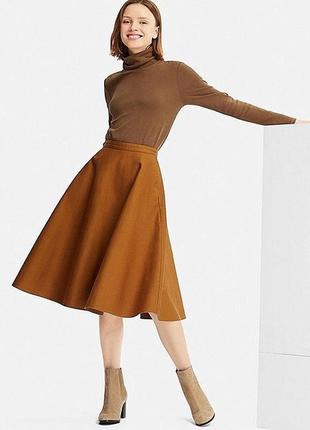 Юбка uniqlo хаки, идеальное состояние, м2 фото