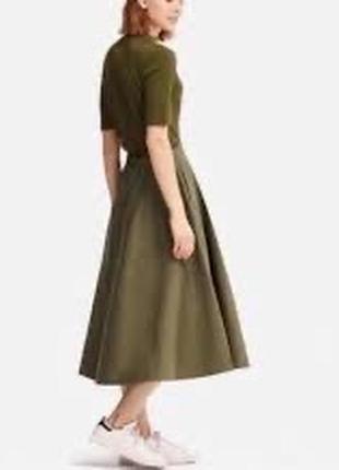 Юбка uniqlo хаки, идеальное состояние, м