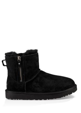 Женские угги с двумя молниями ugg classic mini double zip black