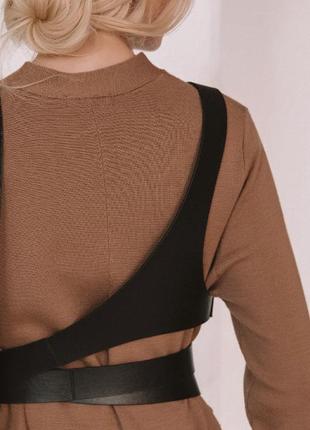 Ремінь шкіряний з портупеєю , асиметрична портупея бра , топ портупея з натуральної шкіри