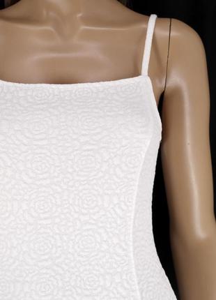 Брендовое белое фактурное платье-мини "miss selfridge". размер uk10/eur38.2 фото