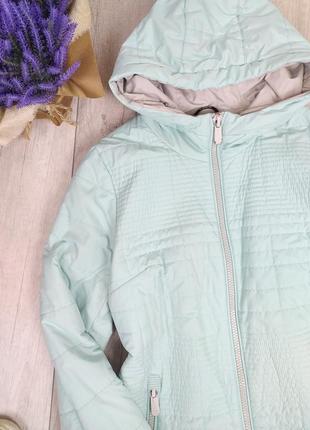 Женская куртка icebear удлинённая стеганная с капюшоном цвет бирюзовый размер 50 (xl)2 фото