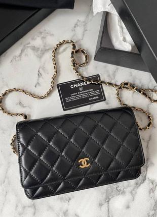 Сумка клатч стеганая в стиле chanel черный1 фото