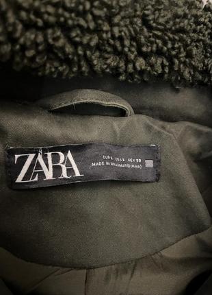 Куртка парка тедди от zara хаки7 фото
