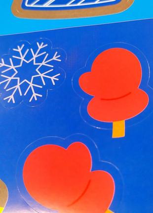Новогодние аппликации наклейками для самых маленьких "снеговичек"10 фото