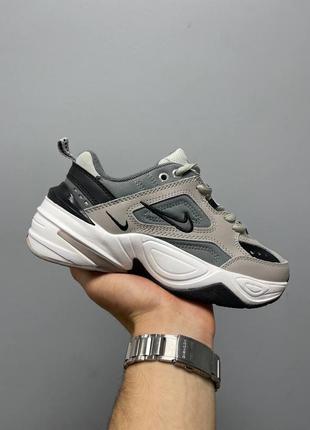 Женские кроссовки найк nike m2k tekno ‘atmosphere grey black’ 21 фото