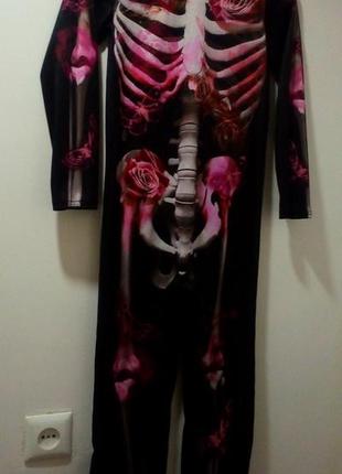 Костюм кигуруми скелет на девочку для хеллоуин хеллоуина3 фото