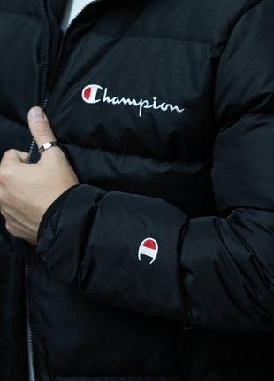 Куртка зимняя champion черного цвета и хаки5 фото