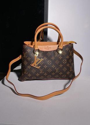 Вместительная женская сумочка на два отделение louis vuitton marvellous bag  с ручками и ремешком на плече луи виттон9 фото