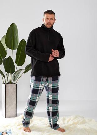 Чоловіча флісова піжама домашній костюм кольори1 фото