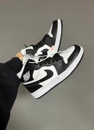 Nike air jordan retro 1 “black / white” fur  кроссовки женские зимние