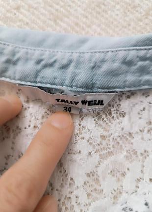 Стильна жіноча мереживна блуза на зав'язку tally weijl4 фото