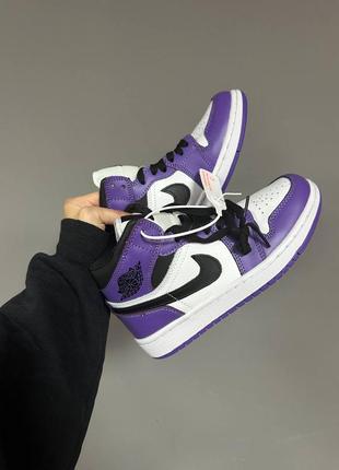 Nike air jordan retro 1 “purple court” fur кроссовки женские зимние 36-41