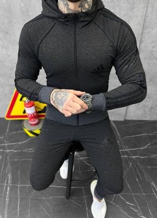 Топовый мужской спортивный костюм соп худи на молнии и штаны качественный комплект осенний в стиле адедас adidas
