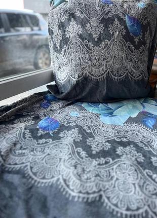 Велюрова постільна білизна євро