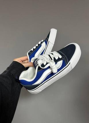 Vans knu old skool navy blue premium кроссовки женские 36-411 фото