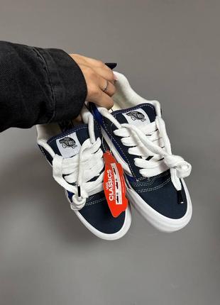 Vans knu old skool navy blue premium кроссовки женские 36-413 фото