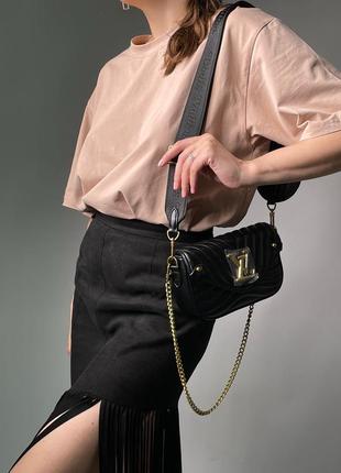 Женская сумка премиум кожа бренда louis vuitton  брендована фурнитура черного цвета луи виттон3 фото
