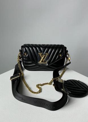 Женская сумка премиум кожа бренда louis vuitton  брендована фурнитура черного цвета луи виттон5 фото