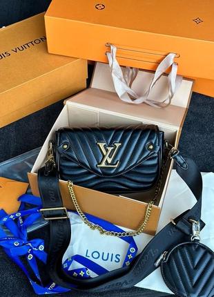 Женская сумка премиум кожа бренда louis vuitton  брендована фурнитура черного цвета луи виттон8 фото
