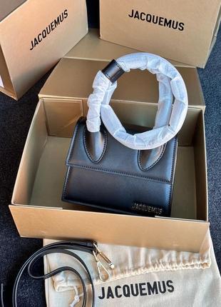 Кожаная сумка премиум. бренда jacquemus кожаный ремешок на плече4 фото