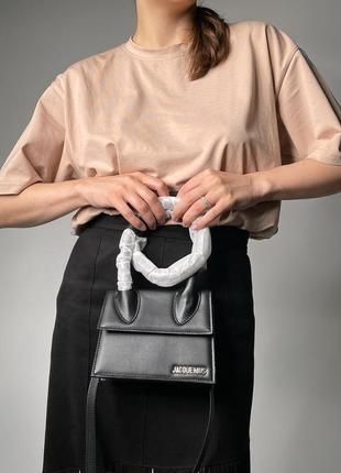 Кожаная сумка премиум. бренда jacquemus кожаный ремешок на плече7 фото