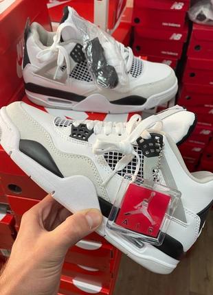 Кроссовки nike air jordan 4 military замшевый носок внешняя бирка и дополнительные шнурки