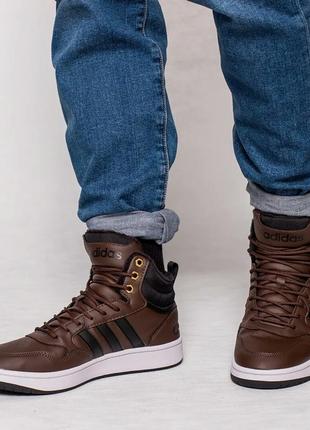 Теплені чоловічі кросівки 
adidas hoops 3.0 mid wtr gz66801 фото