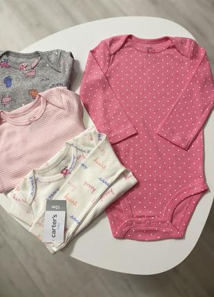 Боді бодіки з довгим рукавом для дівчинки carter’s картерс